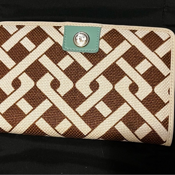 Spartina 449 Brown and Cream Geometric Wallet - Picture 2 of 4